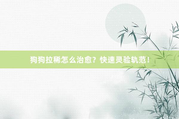 狗狗拉稀怎么治愈？快速灵验轨范！